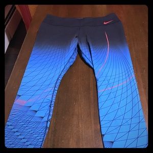 VGUC Nike Power Tights in Blue Abstract, XL